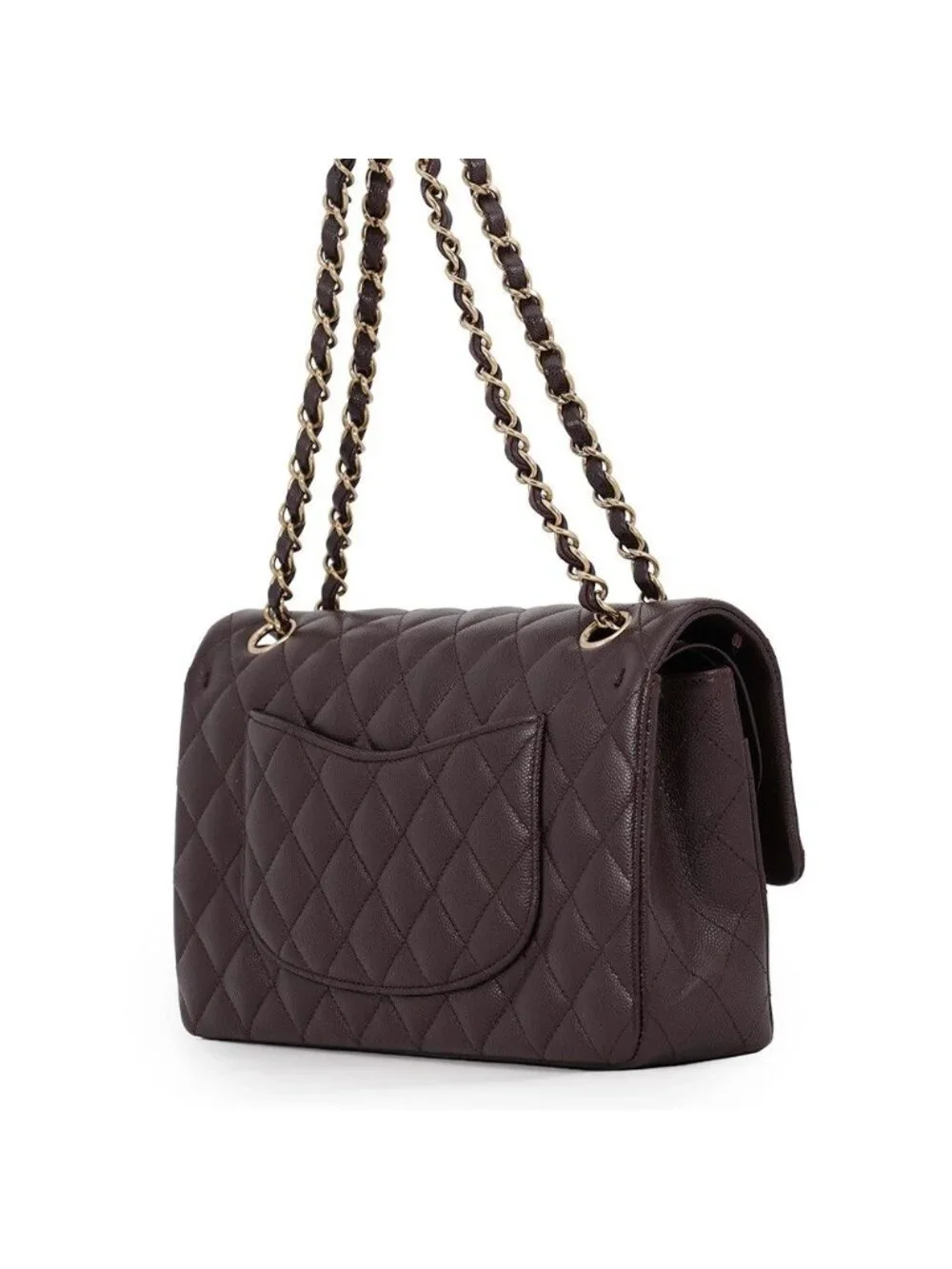 Chanel Chain Shoulder Bag Quilted 25 CC Logo Caviar Leather Double